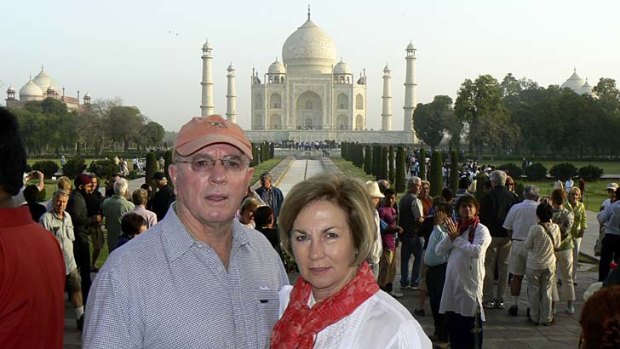 David and Marie Farrell at the Taj Mahal.