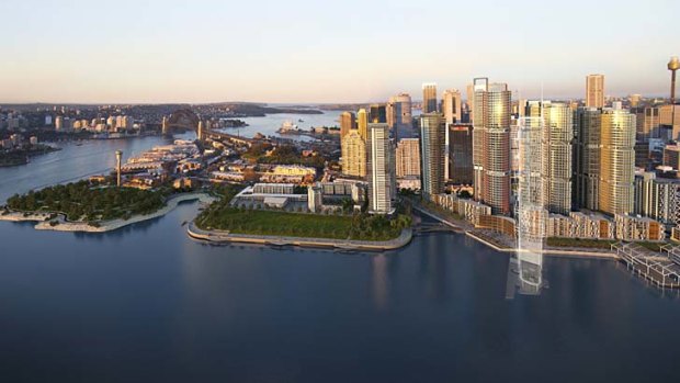 The future site of the "world's best hotel" ... an artist's impression of the Barangaroo area.