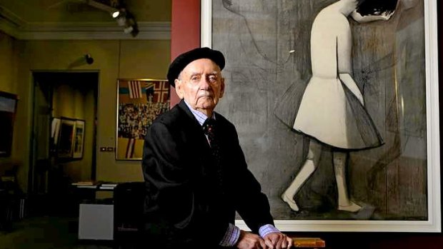 Artist Charles Blackman at Savill Galleries in Paddington, Sydney.