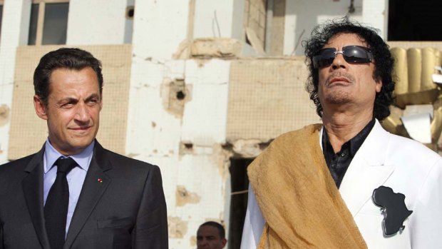 Finance ... Nicolas Sarkozy and Muammar Gaddafi in Tripoli in 2007.