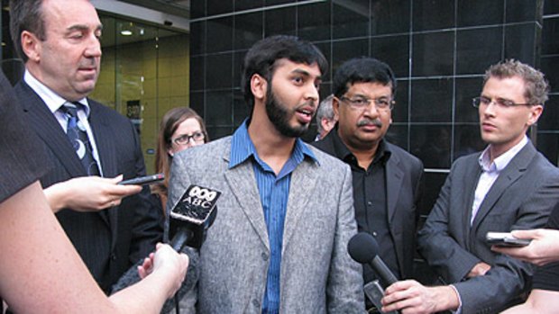 Dr Mohamed Haneef, pictured in Brisbane on Tuesday, will be awarded ''substantial'' compensation from the federal government over his wrongful arrest in 2007.