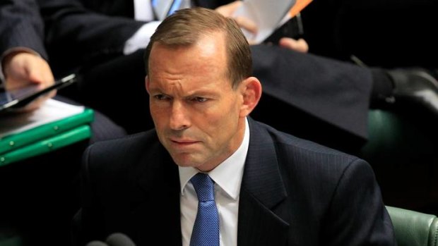 Opposition Leader Tony Abbott during question time