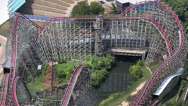 The Texas Giant roller coaster at Six Flags Over Texas where a woman fell to her death.