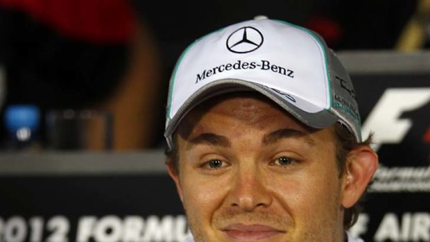 Nico Rosberg of Germany at a news conference ahead the Bahrain Grand Prix.