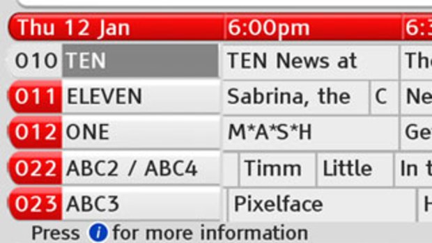 Freeview EPG.