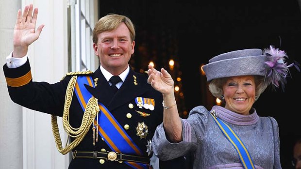 Abdication: Netherlands' Queen Beatrix (right) and her son Crown Prince Willem-Alexander.