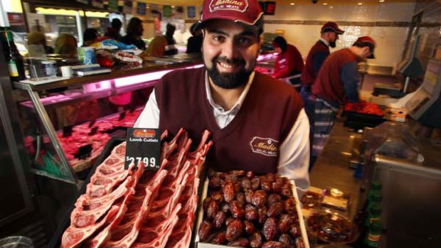 Houssam Dannaoui from Madina Halal Meats with meat and dates for the start of Ramadan. <i>Picture: Angela Wylie</i>