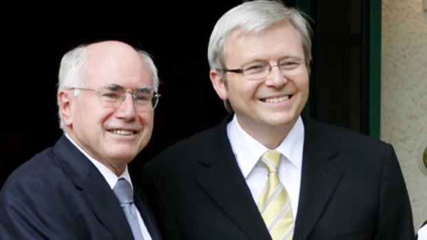 Riposte ... former Prime Minister John Howard, left, is expected to lash out at Kevin Rudd.