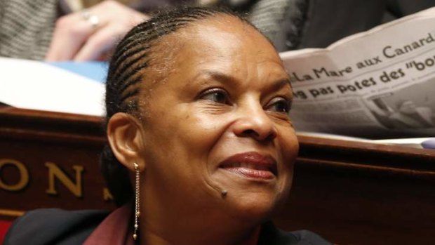 French Justice Minister Christiane Taubira attends the questions to the government session at the National Assembly in Paris.