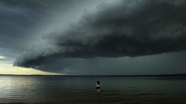 A shelf cloud passes over Botany Bay at? Kyeemah today.