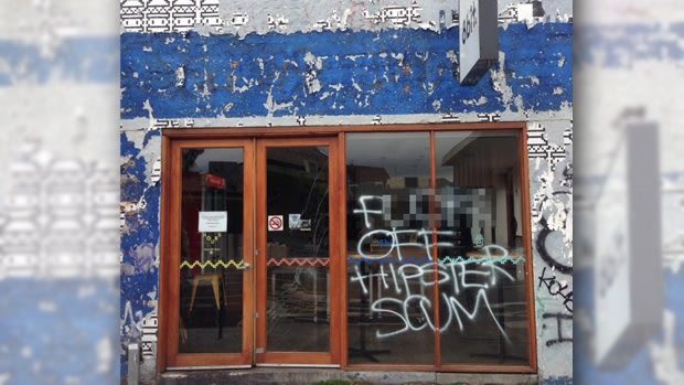 8-Bit Burgers at Footscray vandalised over the weekend. 