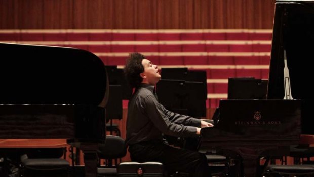 Key decision &#8230; Evgeny Kissin plays at the piano he chose after road-testing two pianos for his Sydney debut.