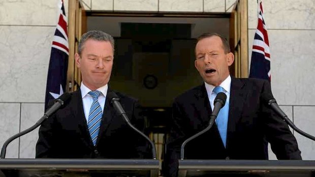 Education Minister Christopher Pyne and Prime Minister Tony Abbott.