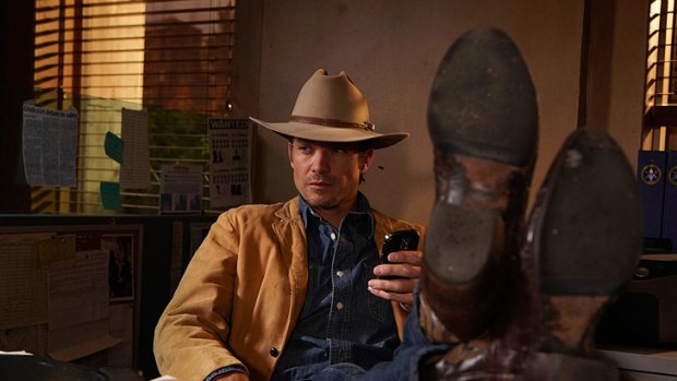 Timothy Olyphant stars as US marshal Raylan Givens in <i>Justified</i>.