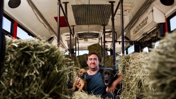 Peter Duffy helped evacuate animals with his bus during the Carwoola fire. 
