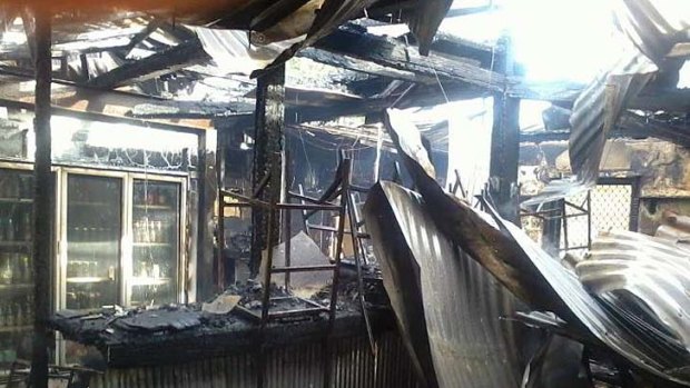 Inside the gutted Burketown Pub.