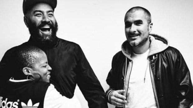 Zane Lowe (right) with fellow Beats 1 anchors Ebro Darden and Julie Adenuga.