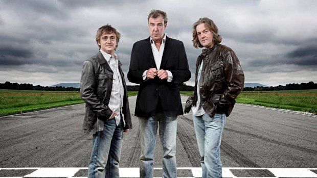 Former Top Gear hosts: Richard Hammond, Clarkson and James May.