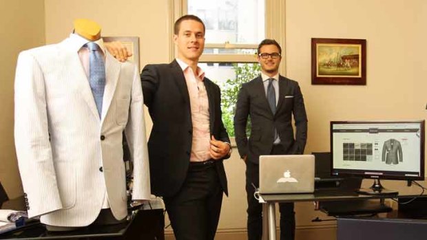 Institchu's James Wakefield (left, with business partner Robin McGowan) is leading a foray into online tailoring.
