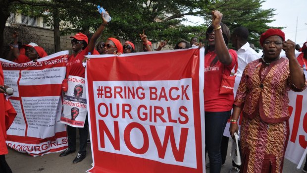 Nigerians demand the release of the girls taken by Boko Haram in 2014.