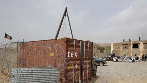 The converted shipping container that held the boy accused of plotting to kill Shah Mohammad.