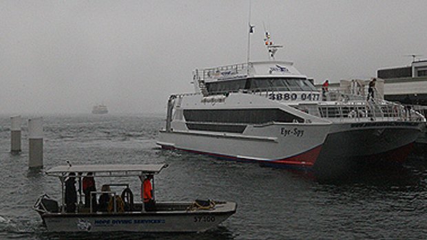 First day of the Manly Fast Ferry service.