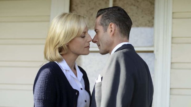 Quiet strength: Sarah (Marta Dusseldorp) and George (Brett Climo) star in Seven's <i>A Place to Call Home</i>.
