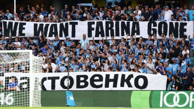 The Cove let their feelings be known during the game against Adelaide.