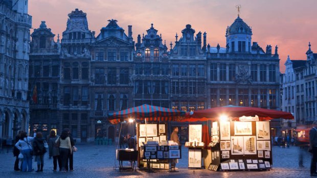 Grand Place at twilight, Brussels.
