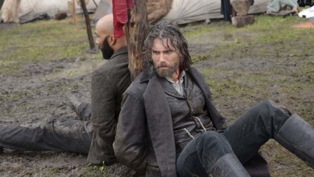 Tied to the tracks: Elam Ferguson (Common) and Cullen Bohannan (Anson Mount).