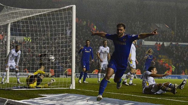 Chelsea's Branislav Ivanovic celebrates after scoring his goal on 64 minutes.