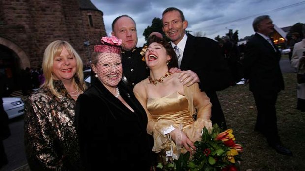 Tony Abbott helped celebrate then parliamentary colleague Sophie Mirabella's wedding to husband Gregory in 2006.