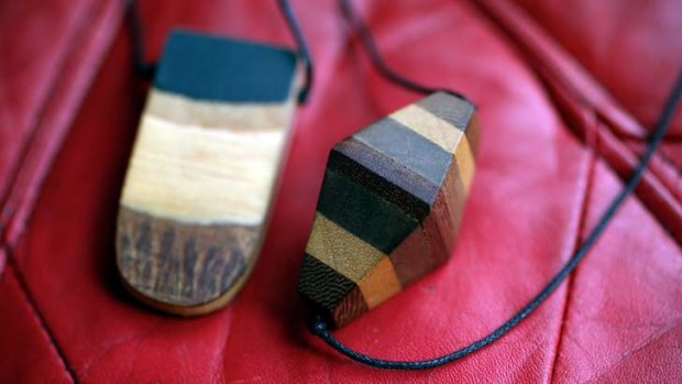 Riddle creates jewellery from salvaged timber of all kinds.