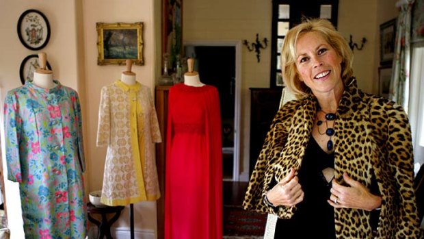 Charlotte Smith with a selection of the vintage designer garments she inherited from her god mother.