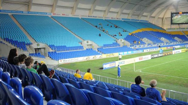 No atmosphere ... a sea of blue seats if a common sight at the Gold Coast's Skilled Park, though this weekend will be different when entry is free for the Central Coast clash.