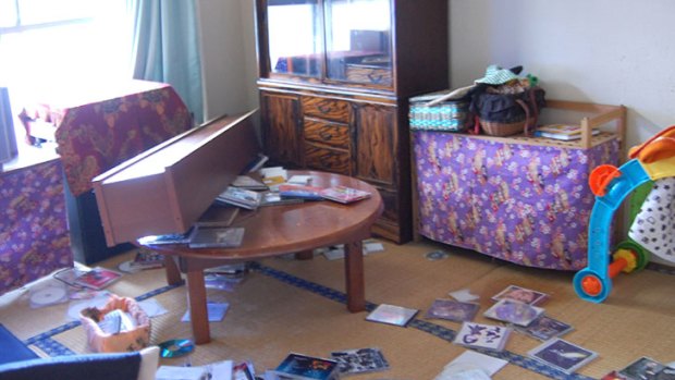 Andy Sharp's living room in Japan following today's earthquake.