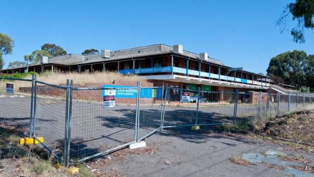 The abandoned Inn site next to the Jamison shopping centre, Canberra, pictured here in January 2013.