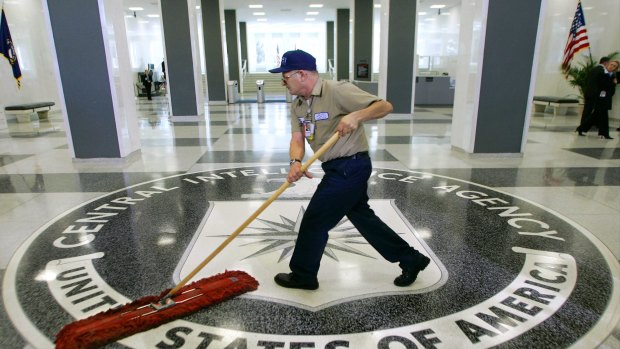 Mopping up at the CIA headquarters in Langley, Virginia.