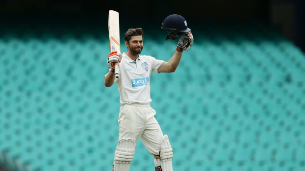 Out to make a difference: NSW and Sixers batsman Ryan Carters celebrates his century for the Blues earlier this month.