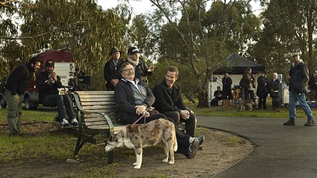 New friends: Barry Humphries and Guy Pearce had not met before filming telemovie <em>Dead Point</em> together.