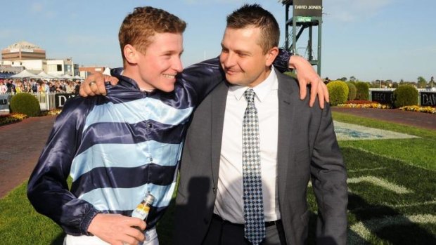 James McDonald with trainer Paul Snowden after the Guineas win.