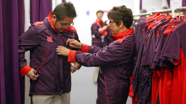 Officially ugly ... the London 2012 Olympics uniform for staff and volunteers.