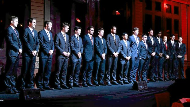 2012 All Australian players are presented at the Royal Exhibition Building in Melbourne last night.