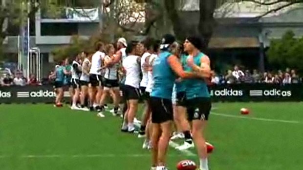 The Magpies go through their most watched training session of 2011.