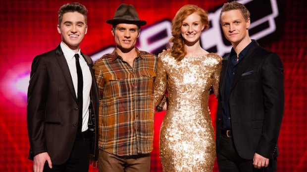 Who's the standout? (left to right) Harrison Craig, Danny Ross, Celia Pavey and Luke Kennedy are in the finals of Nine's <i>The Voice</i>.