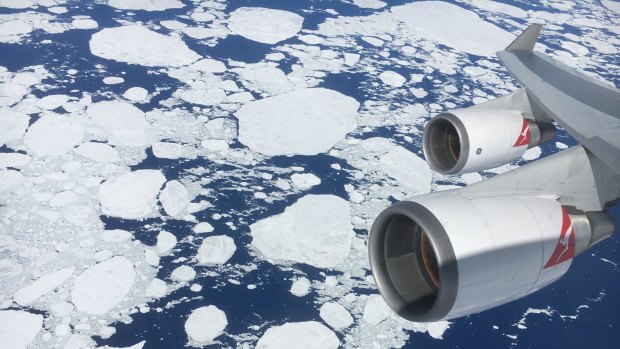 Sheet ice on the Southern Ocean seen from a trip with Antarctica Flights.