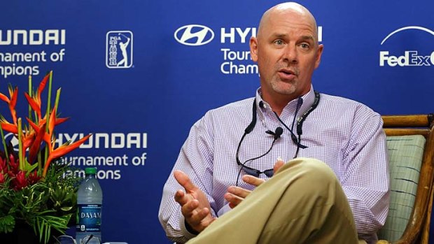 PGA operations chief Andy Padzer announces the suspension of first-round play on Sunday.
