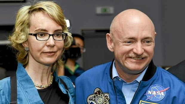 Former US congresswoman Gabrielle Giffords and her husband Mark Kelly.