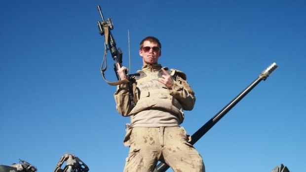 Robert Somerville in battle fatigues in Afghanistan.