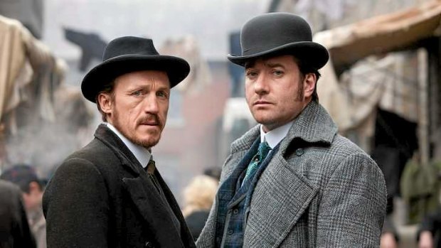 Jerome Flynn as Bennet Drake and Matthew Macfadyen as Edmund Reid, in <i>Ripper Street</i>.